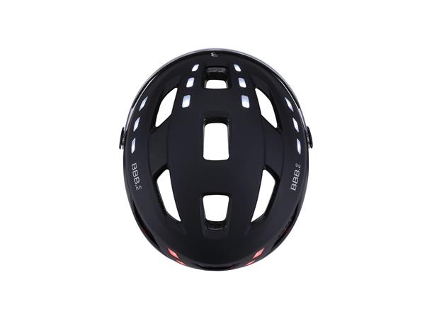BBB District BHE-163 Hjelm M/L 24LED, Lys, 54-60cm, m/Visir 