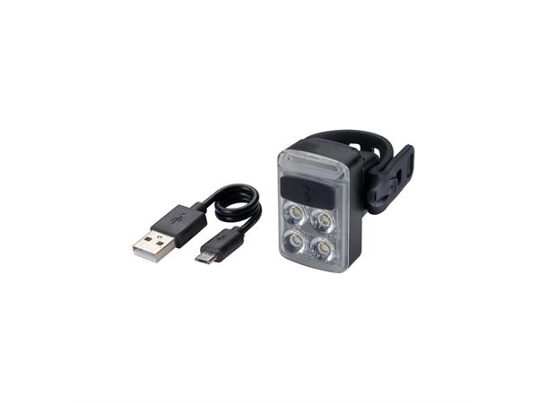 BBB Slide BLS-235 Frontlykt LED, 50 Lumen, Micro USB, Sort