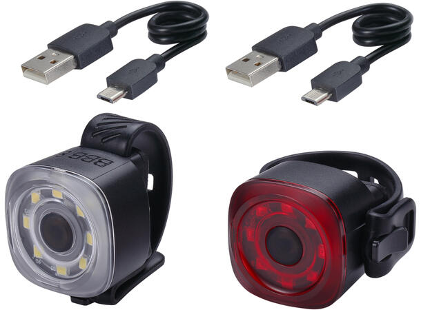 BBB Spirit BLS-227 Lyktesett 30+12 Lumen, Micro USB, Sort 