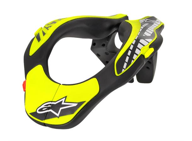 Alpinestars Youth Neck JR Nakkebeskytter Sort/Gul, Cat II, xxxgr 