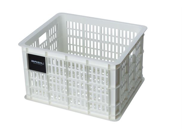 Basil Crate Medium Kasse Hvit, 29.5L, Resirkulert