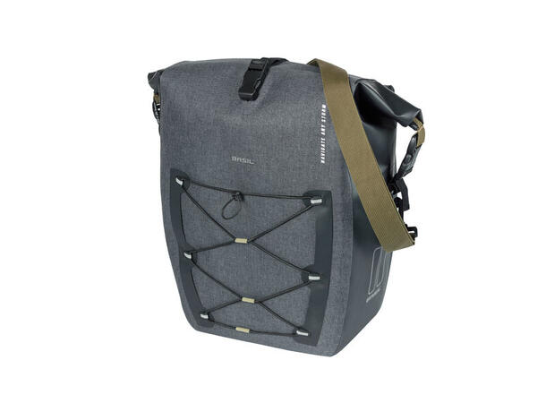 Basil Navigator MIK Studs Sideveske L Grå,31l,Vanntett IPX3,ink MIK-StudsPlate 