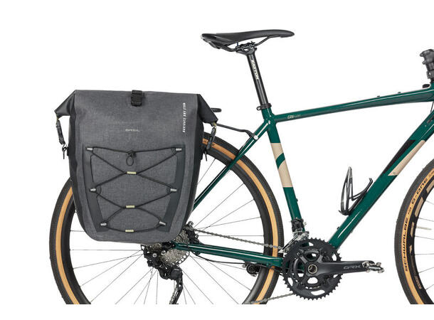 Basil Navigator MIK Studs Sideveske L Grå,31l,Vanntett IPX3,ink MIK-StudsPlate 