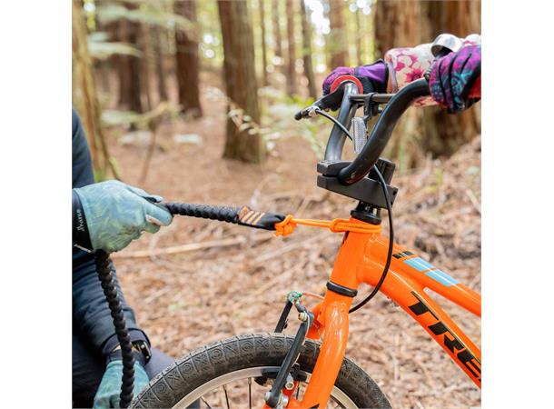 Kids Ride Shotgun Tow Rope Strikk Sort/oransje, for tauing av barn
