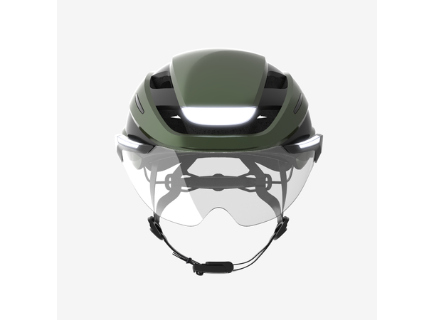 Lumos Ultra E-Bike Grønn Hjelm M/L, 132LED, Lys/Blink, 54-61cm 