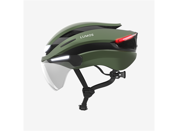 Lumos Ultra E-Bike Grønn Hjelm M/L, 132LED, Lys/Blink, 54-61cm