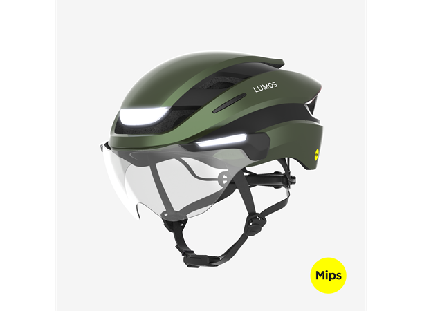 Lumos Ultra E-Bike MIPS Grønn Hjelm M/L, 132LED, Lys/Blink, 54-61cm 