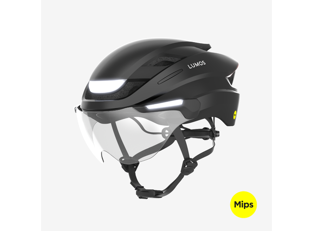 Lumos Ultra E-Bike MIPS Onyx Sort Hjelm M/L, 132LED, Lys/Blink, 54-61cm 