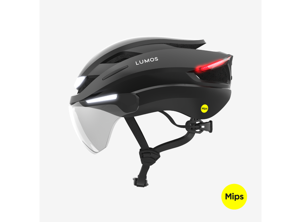 Lumos Ultra E-Bike MIPS Onyx Sort Hjelm M/L, 132LED, Lys/Blink, 54-61cm 