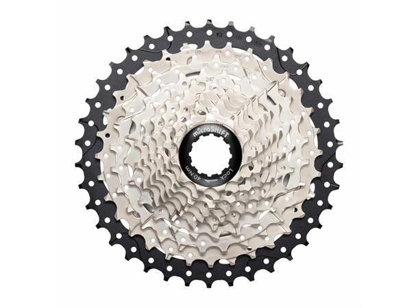Microshift Sword 10-Delt Kassett Sort 11-38T, 336gr, Stål/alu, Sort, Shimano 