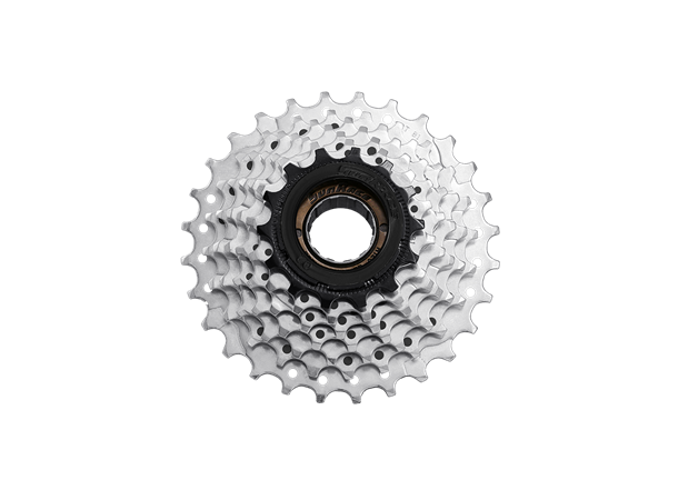Sunrace MFM2A 7-Delt  Frikrans 14-28T,  Sølv/sort, stål, 507gr 