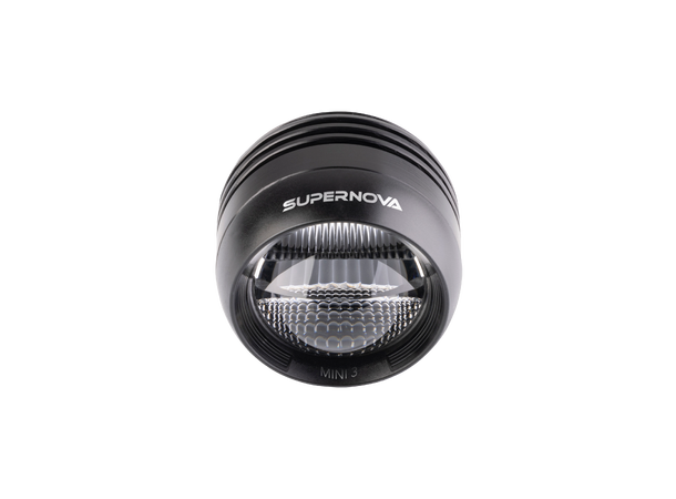 Supernova Mini 3 Frontlykt 350L, 12V, Sort, 70g 
