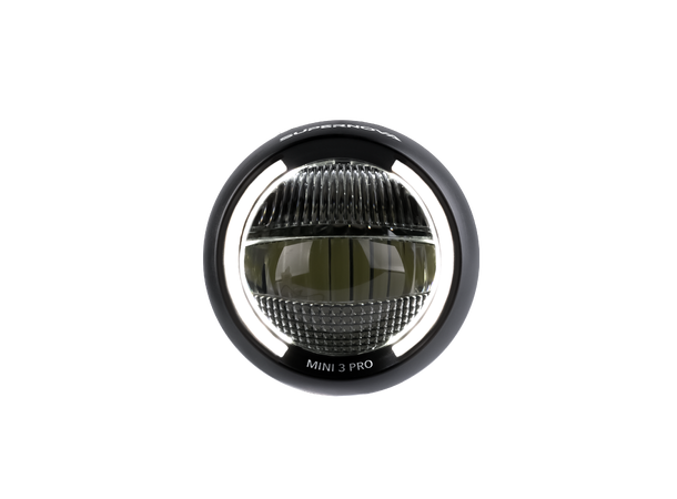 Supernova Mini 3 Pro Frontlykt 350-800L, 12V, Sort, 70g, m/bryter 
