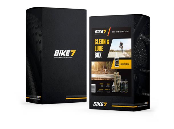 Bike7 Clean & Lube Vedlikeholdspakke 7 smøre- og vedlikeholdsprodukter 
