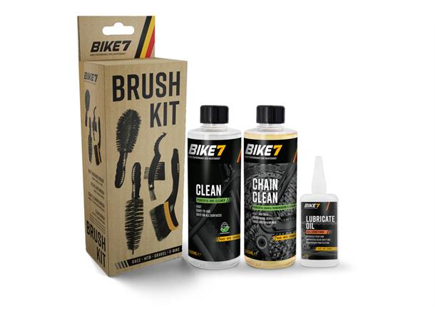Bike7 Clean & Lube Vedlikeholdspakke 7 smøre- og vedlikeholdsprodukter