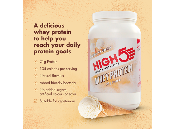HIGH5 Whey Protein Vanilje Iskrem 700g, Pulver 