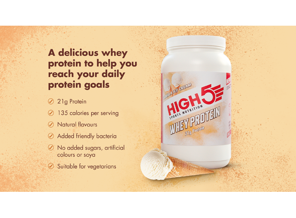 HIGH5 Whey Protein Vanilje Iskrem 700g, Pulver 