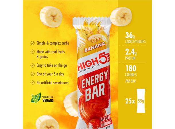 HIGH5 EnergyBar Banan 12pk, 55gr