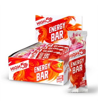 HIGH5 EnergyBar Bringeb&#230;r/Hvit Sjokolade 12pk, 55gr