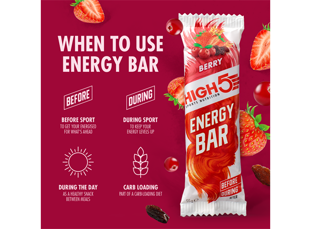 HIGH5 EnergyBar Bær 12pk, 55gr 