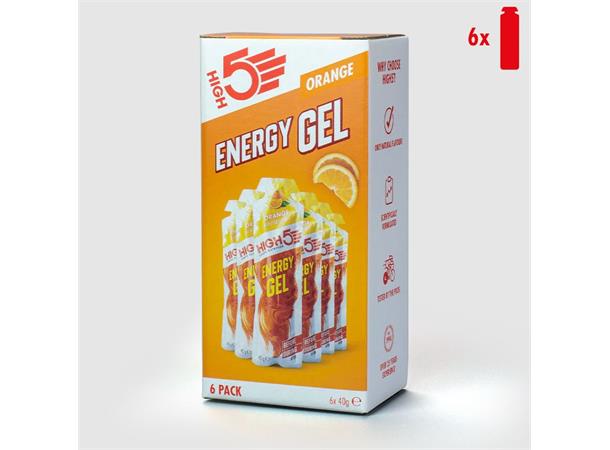 HIGH5 EnergyGel Appelsin 6pk, 40gr