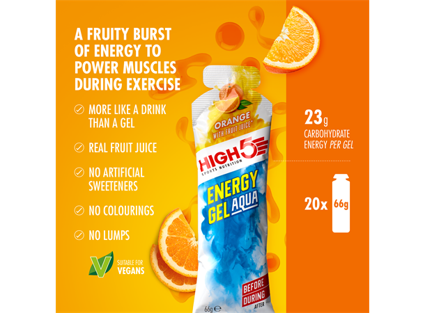 HIGH5 EnergyGel Aqua Appelsin 5pk, 66gr