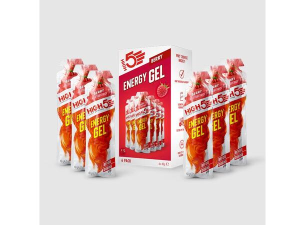 HIGH5 EnergyGel Bær 6pk, 40gr 