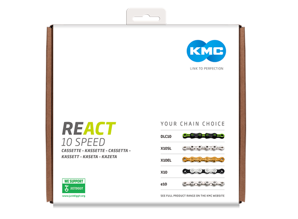 KMC REACT E-bike 10-Delt Kassett 11-36T, 421g, Sort, Shimano kompatibel
