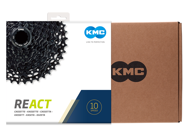 KMC REACT E-bike 10-Delt Kassett 11-36T, 421g, Sort, Shimano kompatibel 