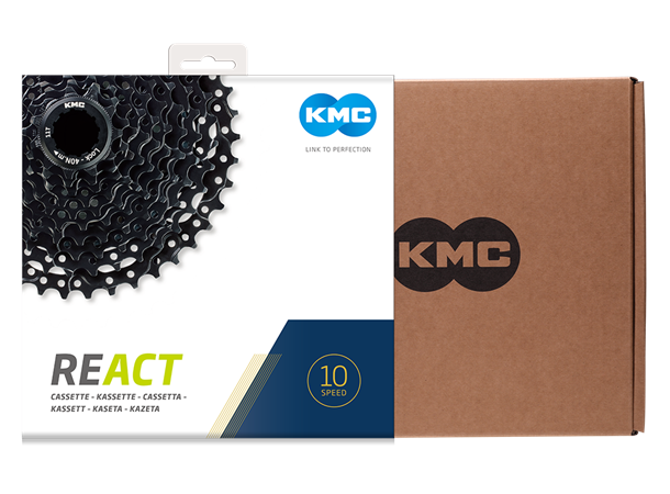 KMC REACT E-bike 10-Delt Kassett 11-42T, 516g, Sort, Shimano kompatibel