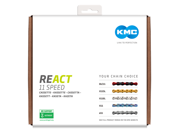 KMC REACT E-bike 11-Delt Kassett 11-42T, 682g, Sort, Shimano kompatibel