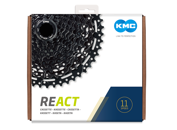 KMC REACT E-bike 11-Delt Kassett 11-50T, 724g, Sort, Shimano kompatibel 