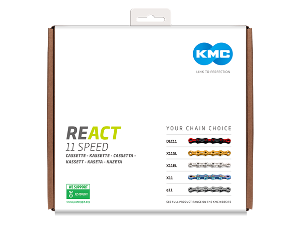 KMC REACT E-bike 11-Delt Kassett 11-50T, 724g, Sort, Shimano kompatibel 