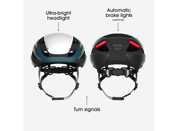 Lumos Ultra Blå/Hvit Hjelm M/L 94LED, Blink, 54-61cm 