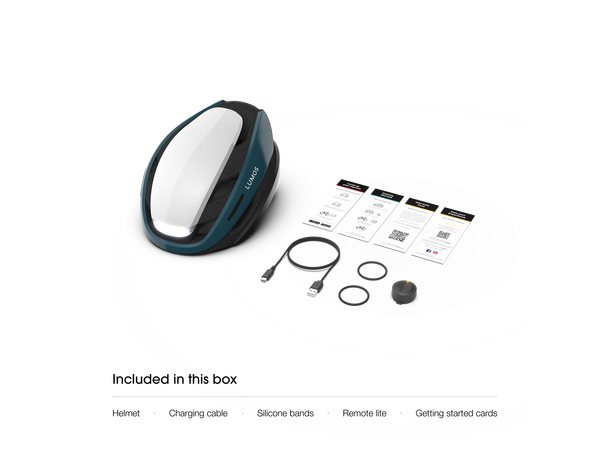 Lumos Ultra Blå/Hvit Hjelm M/L 94LED, Blink, 54-61cm 