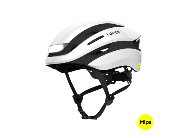 Lumos Ultra MIPS Hvit Hjelm med Lys M/L 94LED, Blink, 54-61cm 