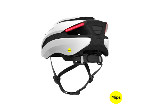 Lumos Ultra MIPS Hvit Hjelm med Lys M/L 94LED, Blink, 54-61cm 