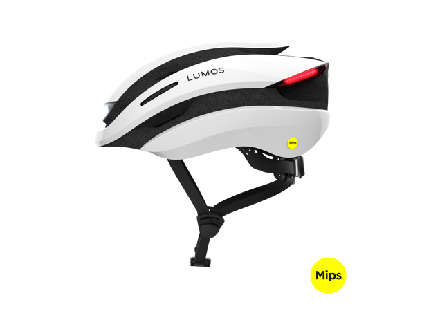 Lumos Ultra MIPS Hvit Hjelm med Lys M/L 94LED, Blink, 54-61cm 