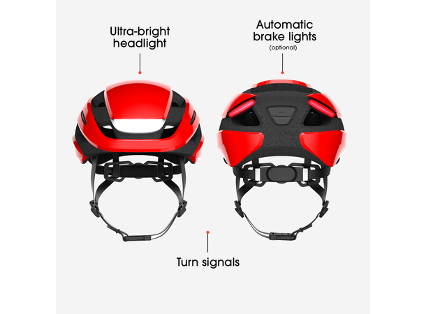 Lumos Ultra MIPS Rød Hjelm med Lys M/L 94LED, Blink, 54-61cm 