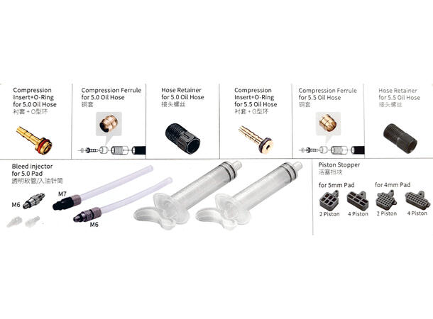 Tektro Service Verksted Kit Til hydrauliske bremser, Ø5.5mm / Ø5.0mm 