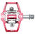 HT T2-SX BMX Pedaler Rød Alu, 4-pins, m/cleats, 372gr 