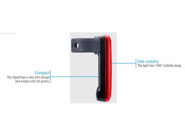 BBB SignalBrake BLS-167 Baklykt LED, 50-100 Lumen,Bremselys, USB, Sort 