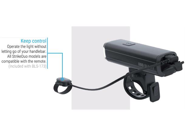 BBB StrikeDuo Combo BLS-175 lyktesett LED, 1600 Lumen, USB, Sort 