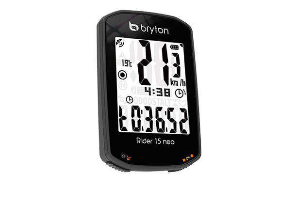 Bryton Rider 15 Neo E GPS Computer 2", 21+ funksjoner, 16 timer batteritid