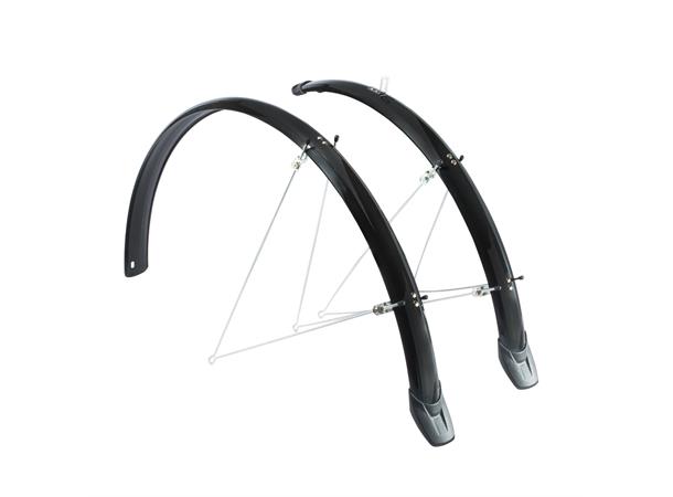 Eurofender Elegance Skjermsett m/stivere, Stål, Skvettlapper 