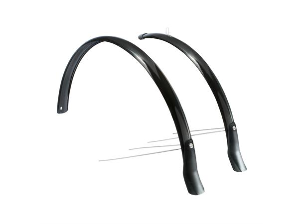 Eurofender Snello Skjermsett m/stiver, Sort, Plast, Skvettlapper 