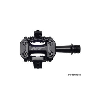 HT M2 XC Pedaler Stealth Sort Alu, m/cleats, 305g