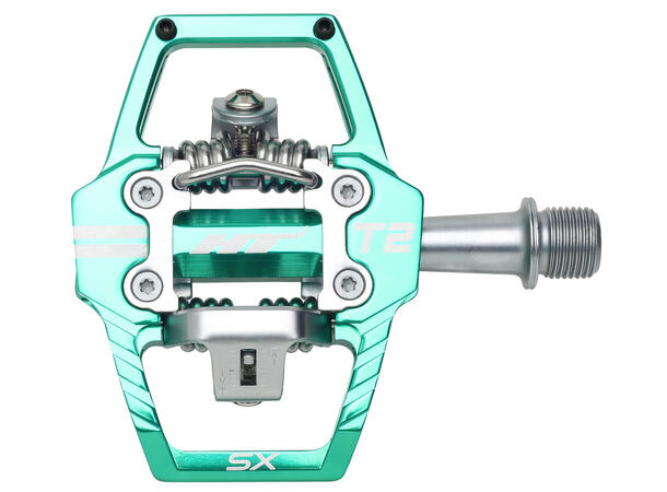 HT T2-SX BMX Pedaler Turkis Alu, 4-pins, m/cleats, 372gr 