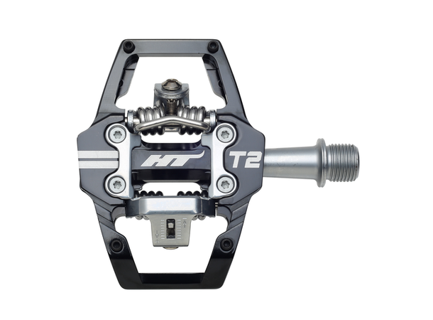 HT T2 Enduro Pedaler Sort Alu, 4-pins, m/cleats, 376gr 