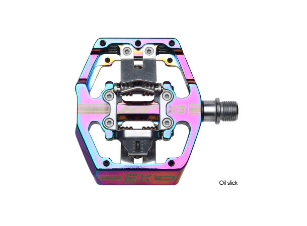 HT X3 DH Race Pedaler Oil Slick Alu, m/cleats, 476gr 